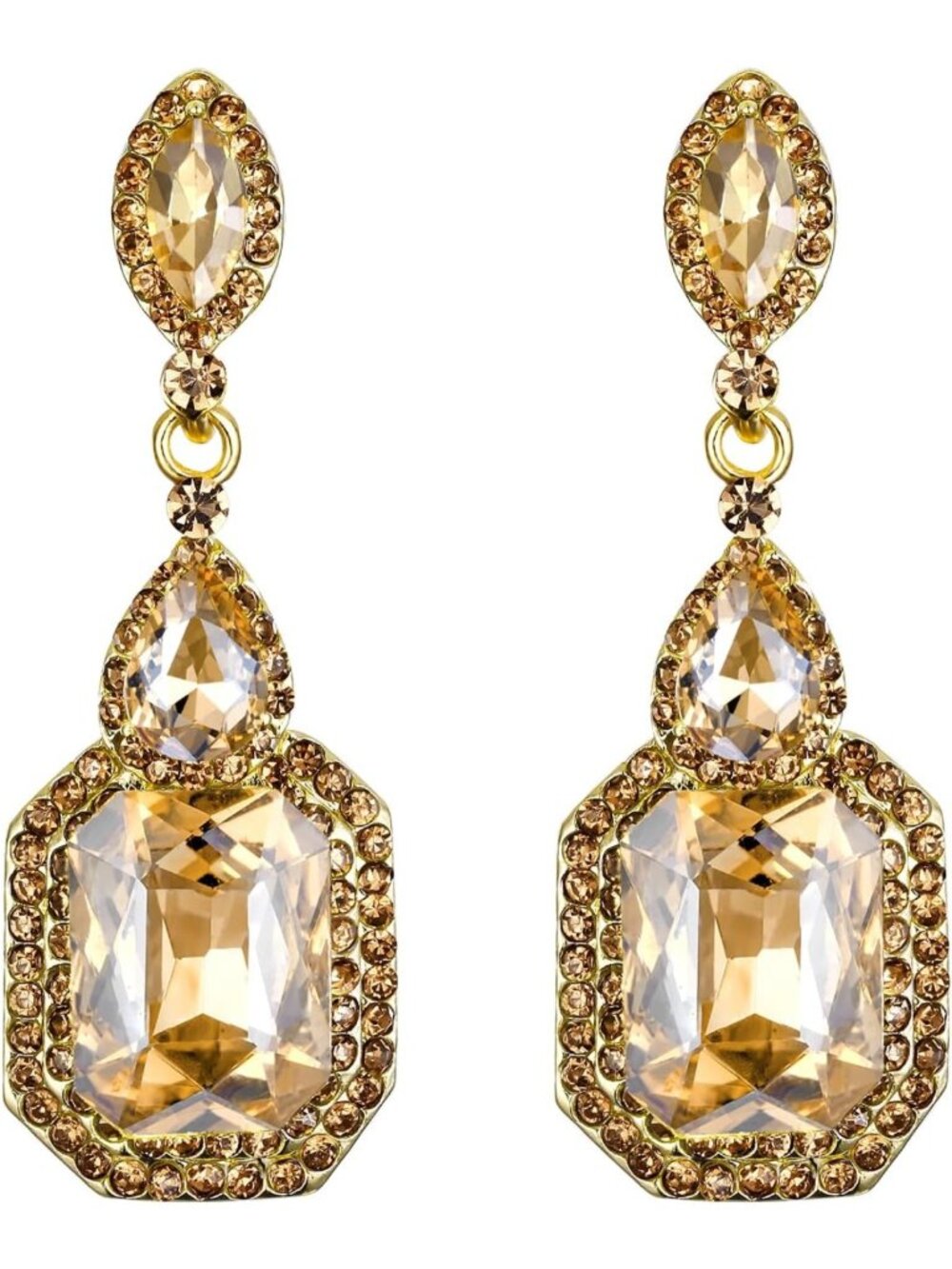 Elegant Emerald Cut Infinity Dangle Earrings for Women - Perfect for Prom